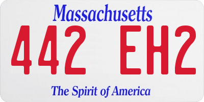 MA license plate 442EH2
