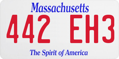 MA license plate 442EH3