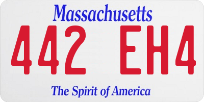 MA license plate 442EH4