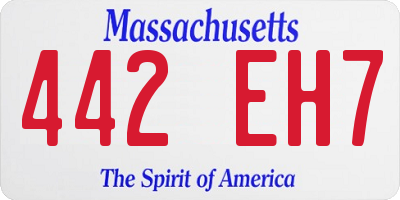MA license plate 442EH7
