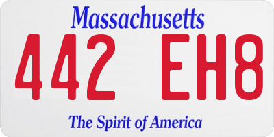 MA license plate 442EH8
