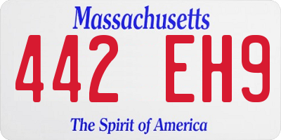 MA license plate 442EH9