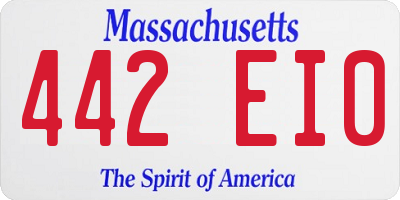 MA license plate 442EI0