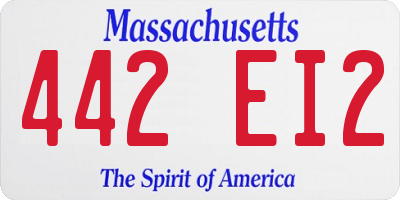 MA license plate 442EI2