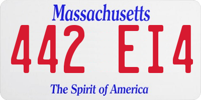MA license plate 442EI4