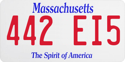 MA license plate 442EI5