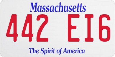 MA license plate 442EI6