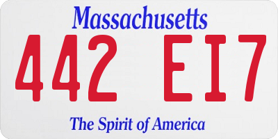 MA license plate 442EI7