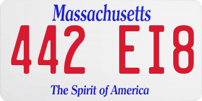 MA license plate 442EI8