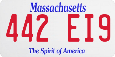 MA license plate 442EI9