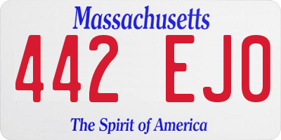 MA license plate 442EJ0