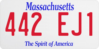 MA license plate 442EJ1