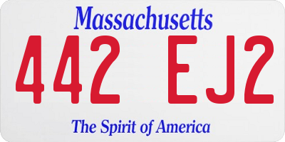 MA license plate 442EJ2
