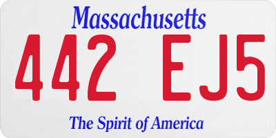 MA license plate 442EJ5