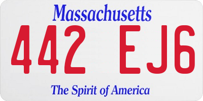 MA license plate 442EJ6