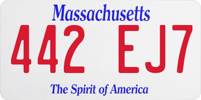 MA license plate 442EJ7