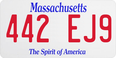 MA license plate 442EJ9