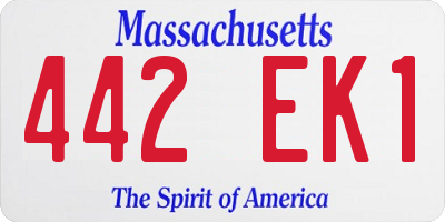 MA license plate 442EK1