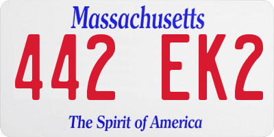 MA license plate 442EK2