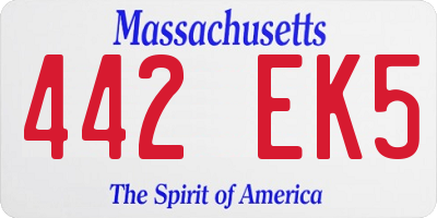 MA license plate 442EK5