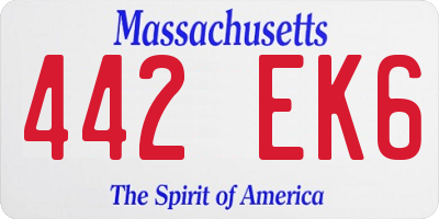MA license plate 442EK6