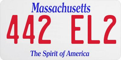 MA license plate 442EL2