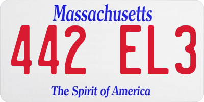 MA license plate 442EL3