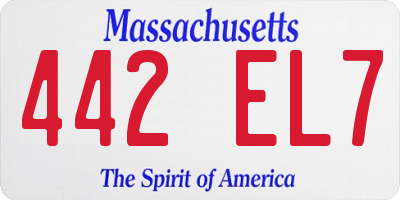 MA license plate 442EL7