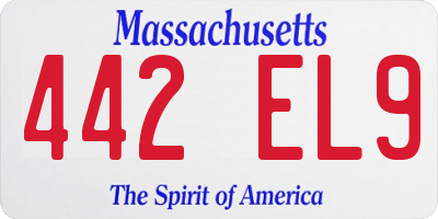 MA license plate 442EL9