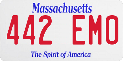 MA license plate 442EM0