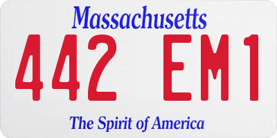 MA license plate 442EM1