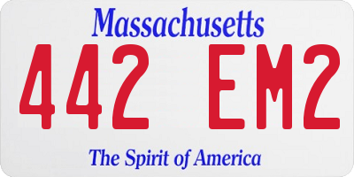 MA license plate 442EM2