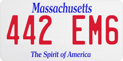 MA license plate 442EM6