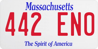 MA license plate 442EN0