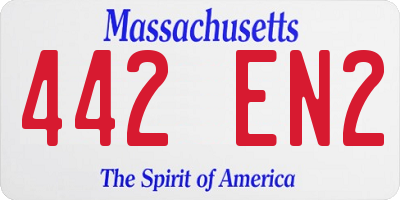 MA license plate 442EN2