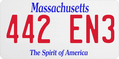 MA license plate 442EN3