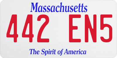 MA license plate 442EN5