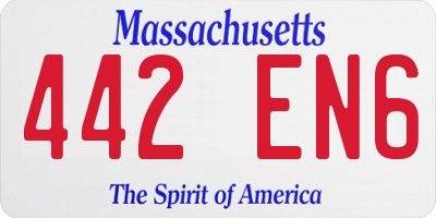 MA license plate 442EN6