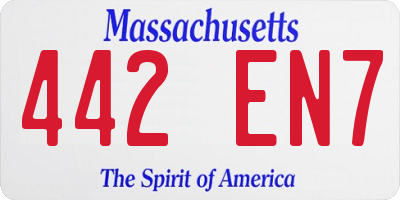 MA license plate 442EN7