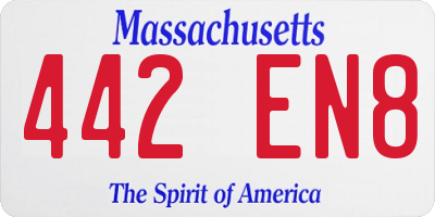 MA license plate 442EN8