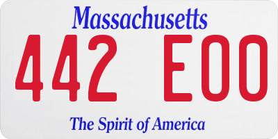 MA license plate 442EO0