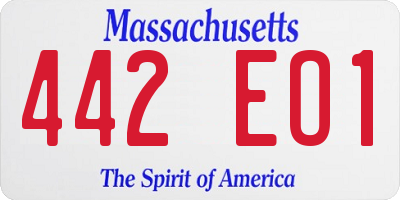 MA license plate 442EO1