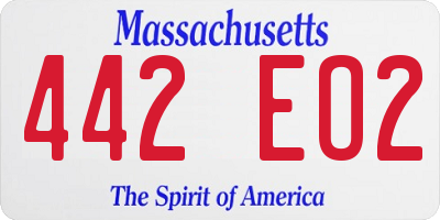 MA license plate 442EO2