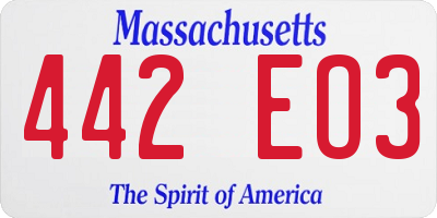 MA license plate 442EO3