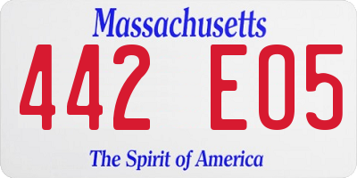 MA license plate 442EO5