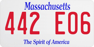 MA license plate 442EO6