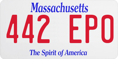 MA license plate 442EP0
