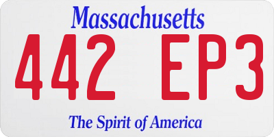 MA license plate 442EP3