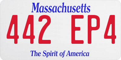 MA license plate 442EP4