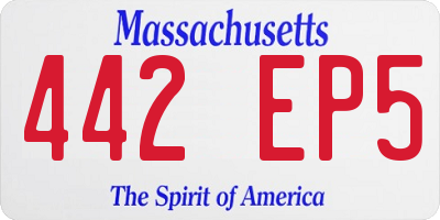 MA license plate 442EP5